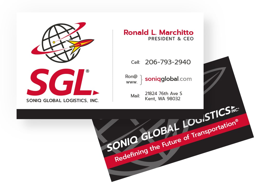 Second Soniq Global Logistics work example of JF Designs web design services
