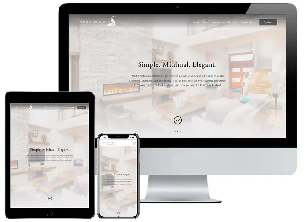 White Antelope Interiors - JF Designs Web Design Work Portfolio