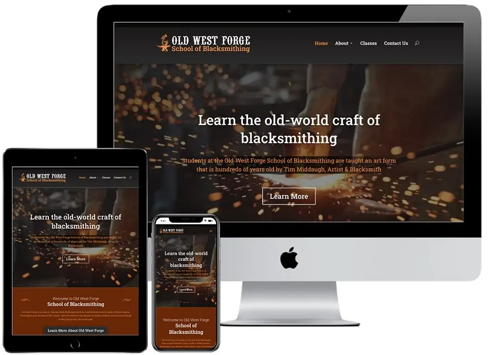 Old West Forge School of Blacksmithing Website Portfolio Old West Forge School of Blacksmithing Website Portfolio